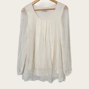 Cosmo Made In Italy Silk Long Sleeve Blouse